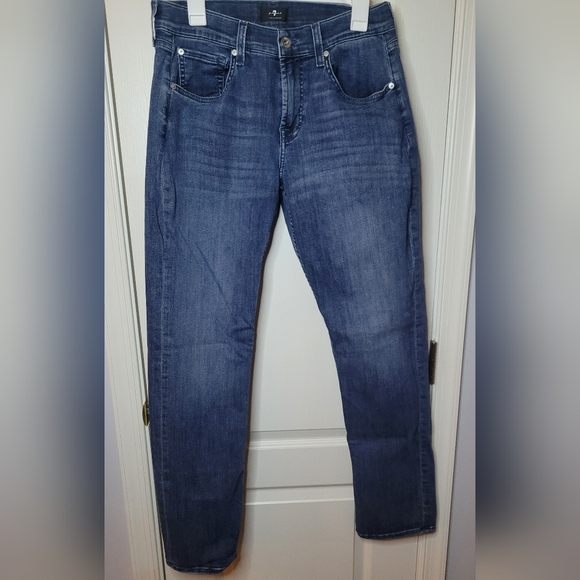 7 FOR ALL MANKIND Classic Blue Men's Jeans - The Straight Sz 32 - Picture 2 of 8